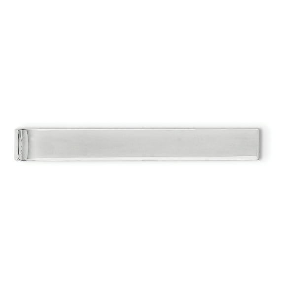 925 Sterling Silver Solid Polished Tie Bar 49.15x6.3mm Wide Tie Clip for Men - 4.8 Grams