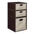 thumbnail image 1 of Niche PC1F2HTF-1F2HNT Coffret de Rangement Cubo - 1 Cube Complet & 2 Demi-Cubes avec Bacs de Rangement Pliables - Truffe & Naturel, 1 of 1