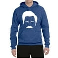 thumbnail image 2 of Wild Bobby, White Parks and Rec Fans Ron Swanson Mustache Face Silhouette, Pop Culture, Unisex Graphic Hoodie Sweatshirt, Vintage Heather Blue, XX-Large, 2 of 4