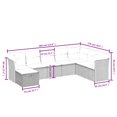thumbnail image 2 of vidaXL 8 Piece Garden Sofa Set with Cushions Beige Poly Rattan, 2 of 5
