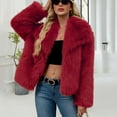 thumbnail image 5 of HongQid Womens Faux Fur Coat Lapel Open Front Fluffy Shaggy Jacket Winter Warm Furry Cropped Overcoat, 5 of 7