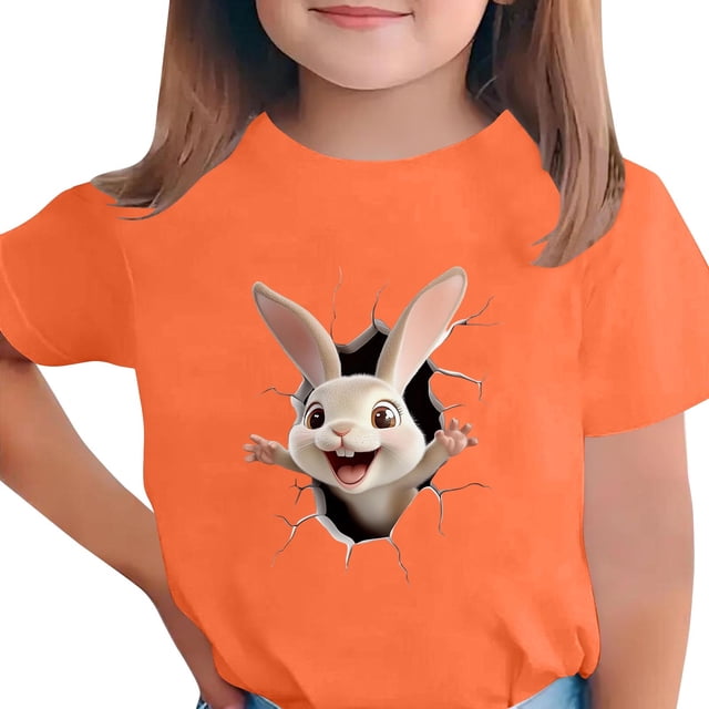 T-shirt à Manches Courtes pour Garçons, Col Rond, Décontracté, Graphique, pour Enfants, Haut en Mélange de Polyester, 1 Pce