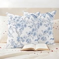 thumbnail image 3 of Light Blue Flowers Outdoor Waterproof Pillow Covers, Spring Summer Floral Birds Decorative Square Throw Pillowcase Sofa Cushion Sham for Patio/Couch/Chair, 20"x20" 2 Pack, 3 of 8