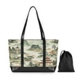 thumbnail image 7 of FORMRS Canvas Laptop Tote Bag for Women with 15.6" Computer Compartments Shoulder Handbag, Green Mountain Pattern, 7 of 7