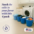 thumbnail image 2 of Homz 17-Gallon Indoor Outdoor Storage Bucket with Handles, Blue (4 Pack), 2 of 9