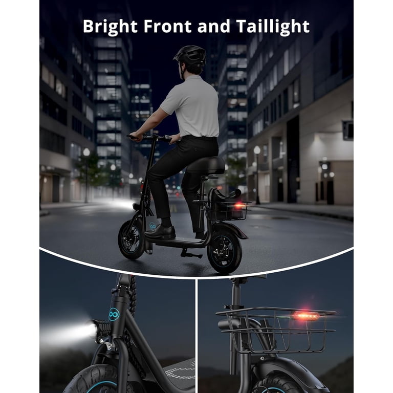 Gyroor Electric Scooter for Adults & Teens with Seat, 450W Motor