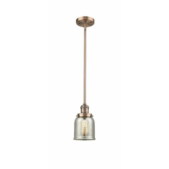 201S-AC-G58 Innovations Lighting Bell - 1 Light Stem Hung Mini Pendant In Industrial Style-10 Inches Tall and 5 Inches Wide-Antique Copper