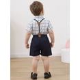 thumbnail image 5 of CARETOO Boys Toddler Suit Clothes Short Top Shirt Bowtie Suspenders Shorts 12M-5T Summer Outfits, 5 of 9