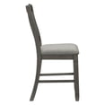 thumbnail image 3 of Rome 25 Inch Counter Height Chair, Fabric Seat, Antique Gray Wood, Set of 2- Saltoro Sherpi, 3 of 5