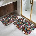 thumbnail image 5 of Skull and Flower Gothic Pattern Bath Mat Set Of 2,Non-Slip Rug for Bathroom,Kitchen,Bedroom,Entrance, 30x17 and 23.5x15.7 Inches, 5 of 5