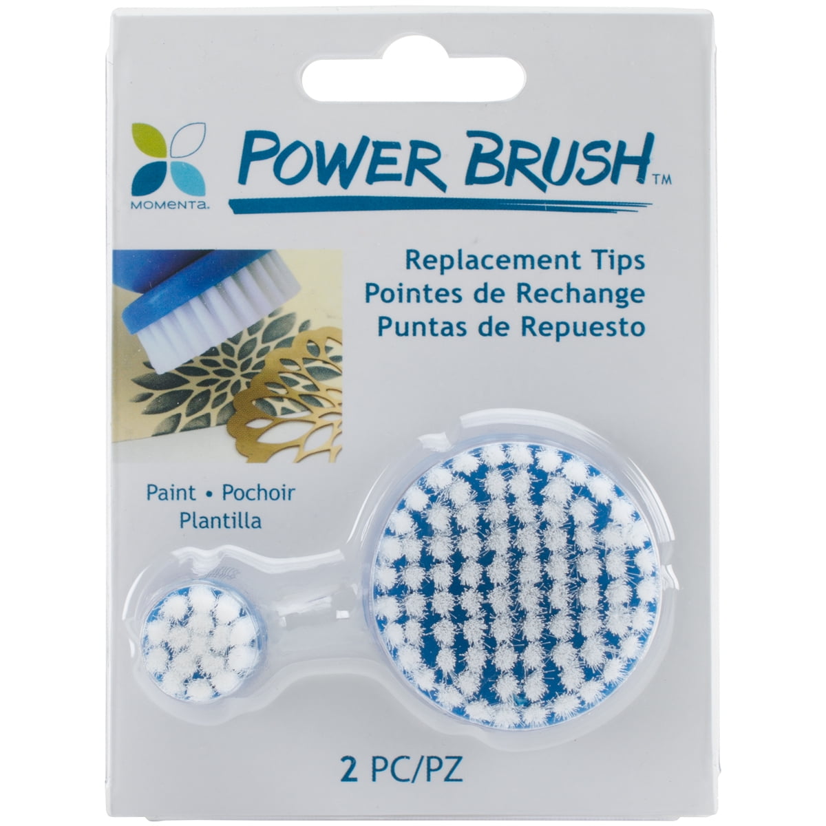Momenta Power Brush Replacement Tips, 2pk