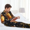 thumbnail image 6 of Lsque Golden Koi And Treasure Pattern Long Sleeve Pajama Set for Men - Soft 2-Piece Sleepwear and Loungewear Set with Pockets, Comfy Nightwear-Large, 6 of 7