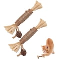 thumbnail image 1 of Catnip Infused Silvervine Stick, Natural Dental Care Toy For Kitten Teething, Stress Reduction And Digestive Support, 2PCS, 1 of 5