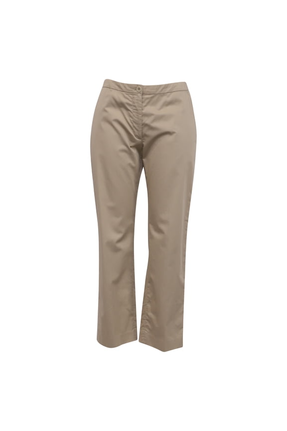 Pre-Owned Dries Van Noten Straight-Leg Trousers in Beige Cotton