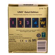 UNO Card Game Gold Edition for Kid, Adult & Family Nights, Collectible Deck with Foil Accents