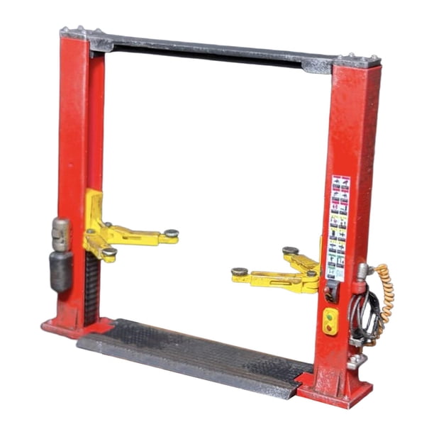 1:64 Car Gantry Lift Scene Display Miniatura Modelo Coche Juguete Coleccionable Taller Rojo