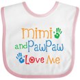 thumbnail image 3 of Inktastic Mimi and Pawpaw Love Me Boys or Girls Baby Bib, 3 of 4
