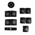 thumbnail image 6 of Car Front Rear Left Right Door Armrest Window Switch Button Cover Sticker Set Black for Mercedes-Benz E550 2010-2015, 6 of 7