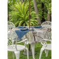 thumbnail image 4 of Outdoor Tablecloth with Umbrella Hole Zipper Vintage Eiffel Tower Round Tablecloth 54" Waterproof Table Cloth Retro Love Floral Plants Farmhouse Wooden Patio Table Cover Tablecloths for Picnic, 4 of 8