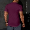 thumbnail image 3 of Fanxing Muscle T Shirts for Men V Neck TShirts Slim Fit Short Sleeve Tees Wine,L, 3 of 8