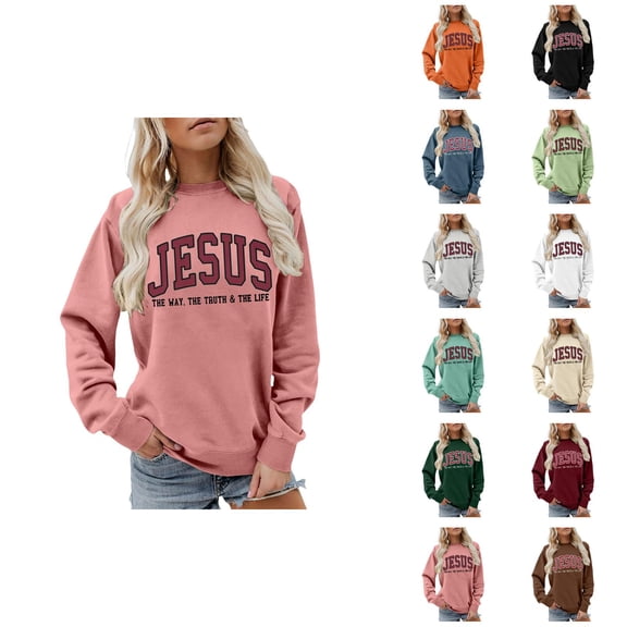 Women's Christmas Sweatshirt 2025 Long Sleeve Crewneck Bible Verse Christian Sweatshirt Pullover Top