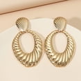 thumbnail image 5 of Pendientes de clip dañados geométricos de plata de oro mate para mujer Pendientes de clip largos para mujeres y niñas-2 piezas, 5 of 5