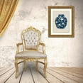 thumbnail image 3 of Vision Studio 19x24 Gold Ornate Wood Framed with Double Matting Museum Art Print Titled - Blue and White Ginger Jar on Linen II, 3 of 4