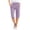Purple, variant on Women's Knee Length Capri Pants cotton linen drawstring capris Solid Color High Waist Casual Summer Pant Women Clearance Shorts Plus Size