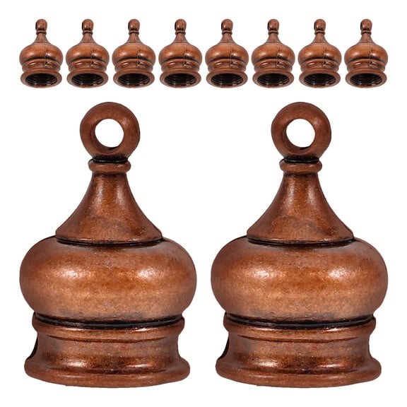 Worgeous  10 Pcs DIY Metal Lamp Finials for Lamps Knobs Caps Final Dark Brown