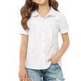 thumbnail image 2 of BOVXNPU Girls Short Sleeve T-Shirts Short Sleeve Collar Shirt Girls School Style Casual Summer Tops, 2 of 8