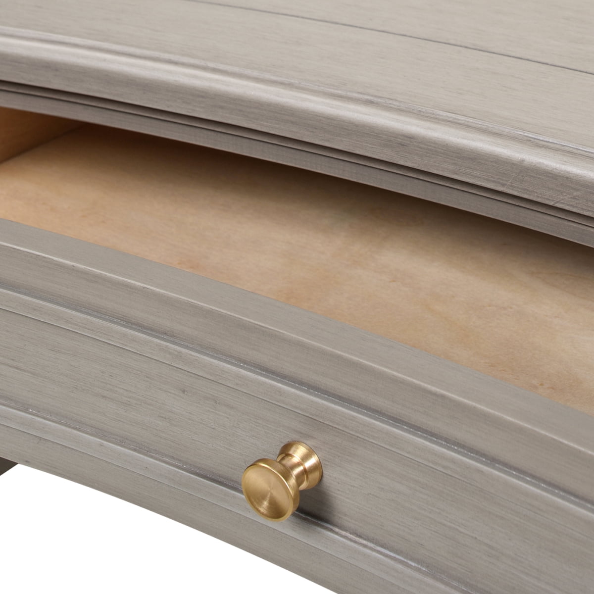 Newboti Furniture Dauphin Gold Accent 5-Drawer Wood Executive Desk Grey Cashmere Rubber Wood & Veneer BN.5704