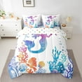 thumbnail image 2 of Erosebridal Mermaid Print Bed in a Bag Twin size, Colorful Coral Bed Set, Dreamy Fairy Tale Reversible Bedding Twin Size, Lightweight Bedroom Decoration, 7pcs, 2 of 6