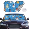 thumbnail image 3 of Lsque Cute Dogs Car Windshield Sun Shade | Accordion Folding Style Auto Shade for Car Truck SUV Van | Blocks UV Rays Sun Visor Protector | Small, 3 of 7