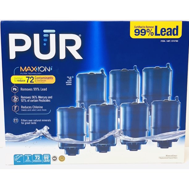 PUR 3 Stage Faucet Mount Filters 7 Pack With Max Ion Filter