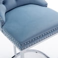 thumbnail image 6 of AOOWOW 26" Counter Height Bar Stools Set of 2, Modern Velvet Barstools with Button Back&Rivet Trim Upholstered Kitchen Island Chairs, 6 of 12
