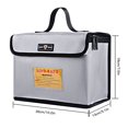 thumbnail image 2 of Portable Fireproof Explosionproof Lipo Battery Guard Bag Large Storage Space for Battery Storage and Charging with Double Metal Zipper Case Pouch  260*130*190mm, 2 of 7