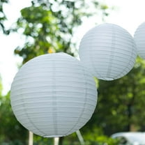 Efavormart Set of 8 White Chinese Lanterns Hanging Paper Lanterns With Metal Frame 6"/8"/10"/14"