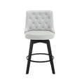 thumbnail image 3 of MINCETA Counter Stools,26" 360 Free Swivel Bar Stools,Modern Counter Height Upholstered Backrest Barstools with Button Tufted,Wooden Kitchen Stools Set of 2,PU Leather in Light Gray, 3 of 5