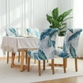 thumbnail image 2 of Chair Covers for Dining Chairs Set of 6,Blue Floral Stretch Dining Room Chair Cover Kitchen Parsons Chair Slipcovers (Pack of 6, Blue+Floral), 2 of 6