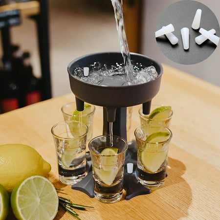 

6 Shot Glass Dispenser and Holder -Dispenser For Filling Liquids Shots Dispense