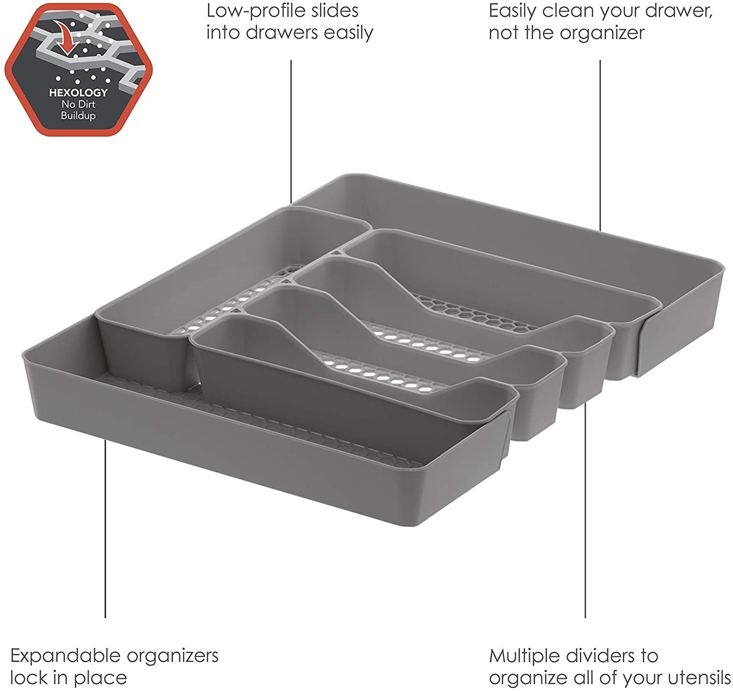 Set of 4 Hexa Drawer Organizer Clear - Spectrum Diversified