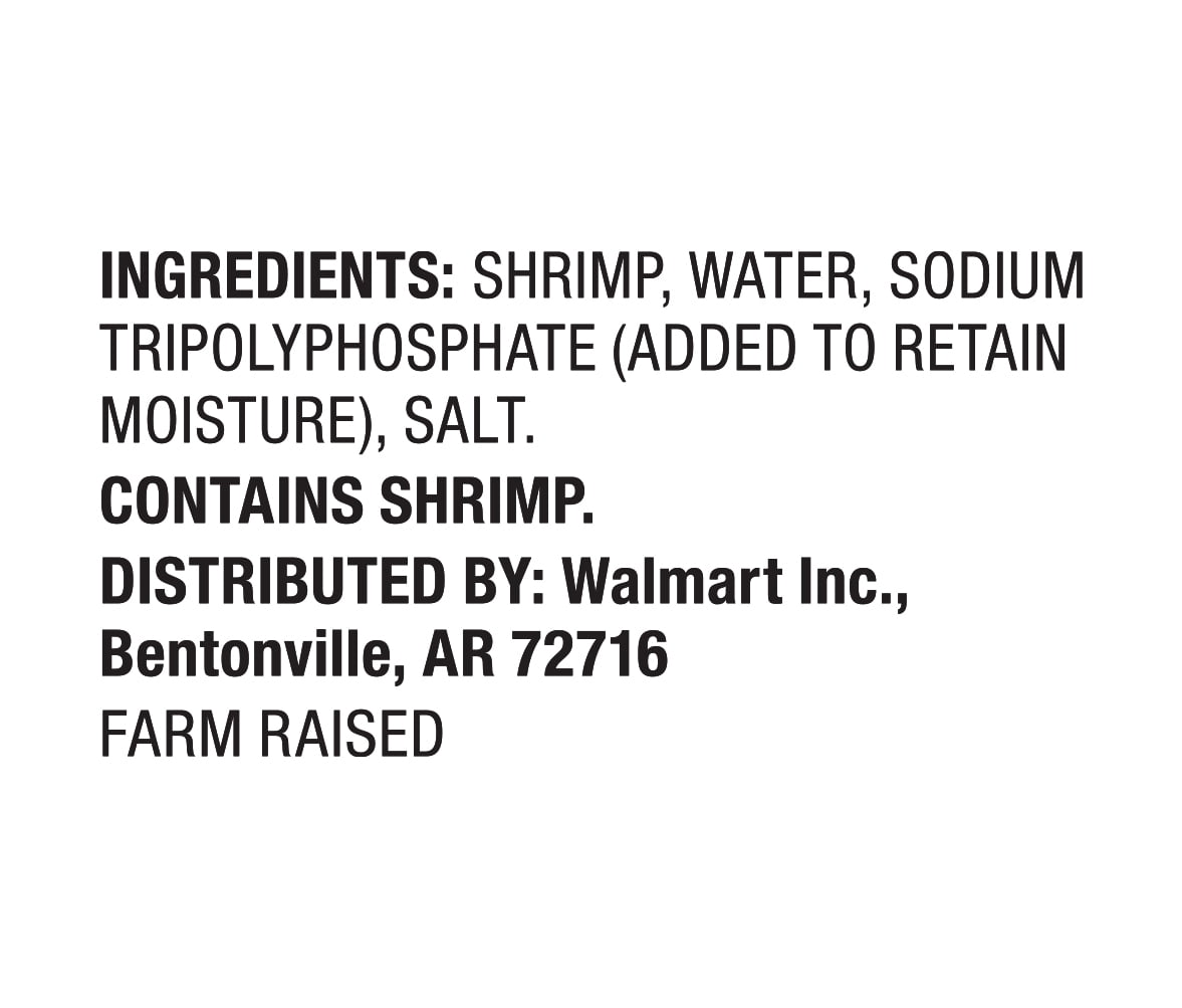 Great Value Frozen Cooked Large Peeled Deveined Tail-on Shrimp, 12 oz (31-40 Count per lb)