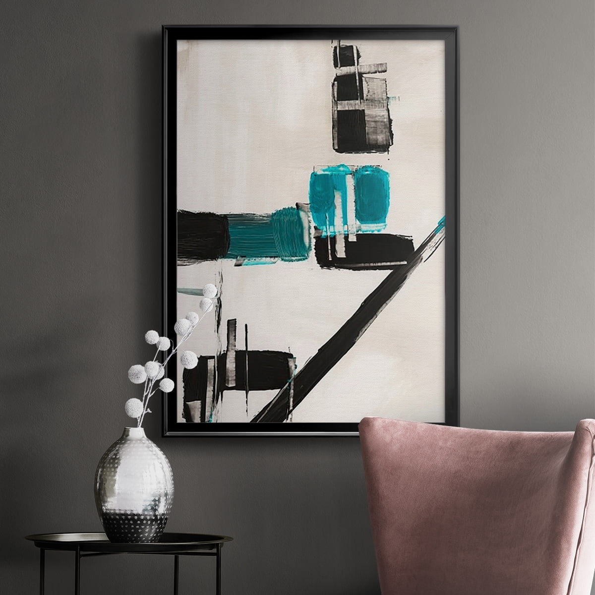 Geometry Notes I Premium Framed Print, in Gold, Black, or Silver - Ready to Hang