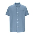 thumbnail image 6 of Men's Casual Short Sleeve Button-Down Shirt with Pocket, Loose Fit and Turndown Collar for Spring and Summer, 6 of 6