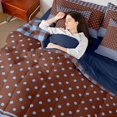 thumbnail image 4 of Manfei Rustic Check 7-Piece King Bedding,Minimalism Polka Dot King Bed in a Bag,Brown Blue,Navy Blue Reversible, 4 of 7