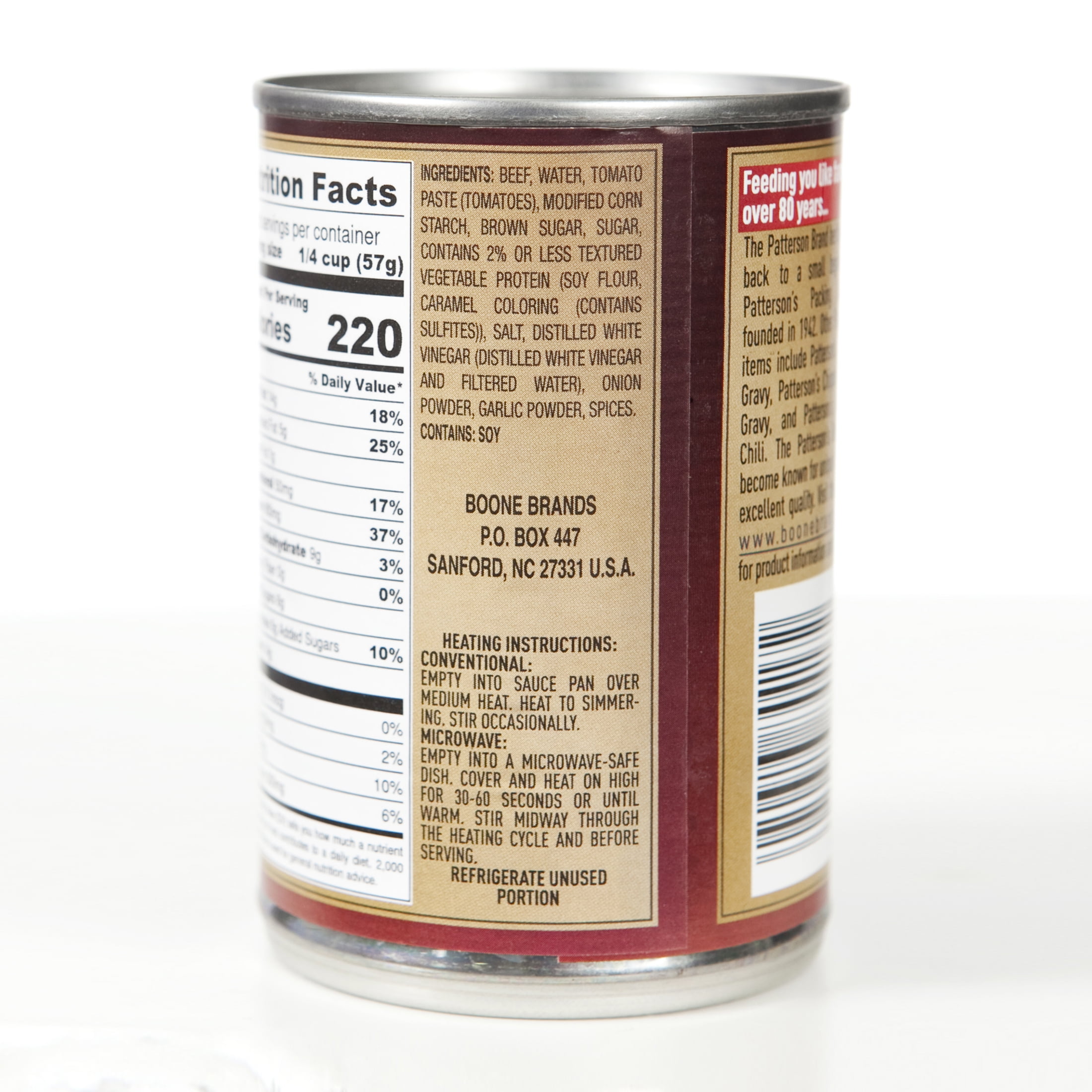 Patterson’s Smokehouse Barbecue Pork, Cooked in Barbecue Sauce, 10 oz Can – Heat & Serve