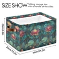 thumbnail image 4 of Yayeee 2 Pack Canvas Storage Basket with Handles for Shelves Fabric Bins Closet Organizer, Art Water Lilies Pattern, 4 of 8