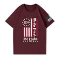 thumbnail image 4 of America 250 Years T Shirts for Men 1776-2026 Usa Flag Print Crew Neck Short Sleeve Shirts Moisture Wicking Regular Fit Casual Daily Wear Tshirt, Wine, #01 Wine, 4 of 6
