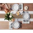 thumbnail image 3 of Camino de mesa Futuregrace con rayas modernas, marrón y blanco, 180 cm, 3 of 9
