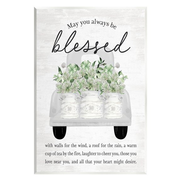 Stupell Industries Always Be Blessed Proverb Transportation Painting Unframed Art Print Wall Art, 13 x 19
